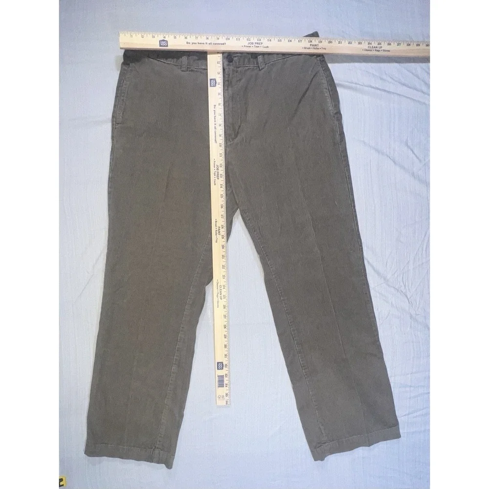 Chaps Corduroy Pants men's Flat Front 38w 32L Dark Brown Utility Pockets Nice Cp